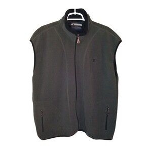 Champion Vintage 90's Gray Black Logo Fleece Sweater Vest Mens Size XL